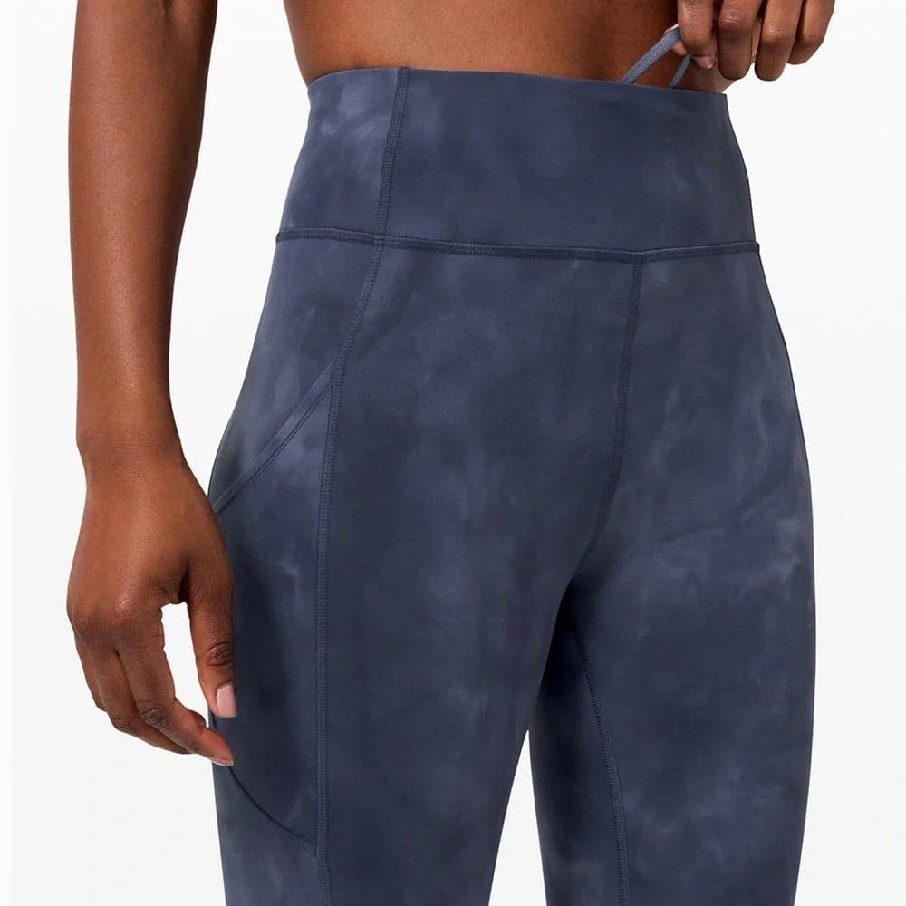 lululemon athletica Navy Tie-Dye High-Rise Leggings